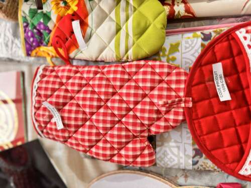 Gant de cuisine matelassé vichy rouge