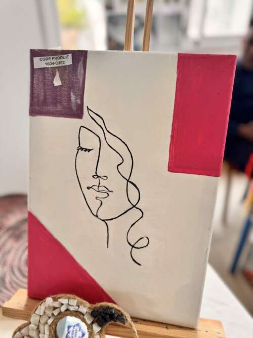 Toile décorative visage minimaliste