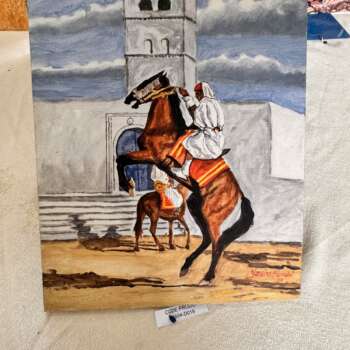 Tableau tissé « Cavalier »
