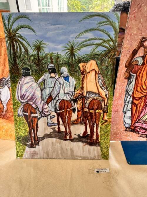 Tableau tissé « Halte des nomades »