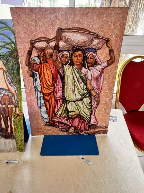Tableau tissé « Femmes en tenue traditionnelle »