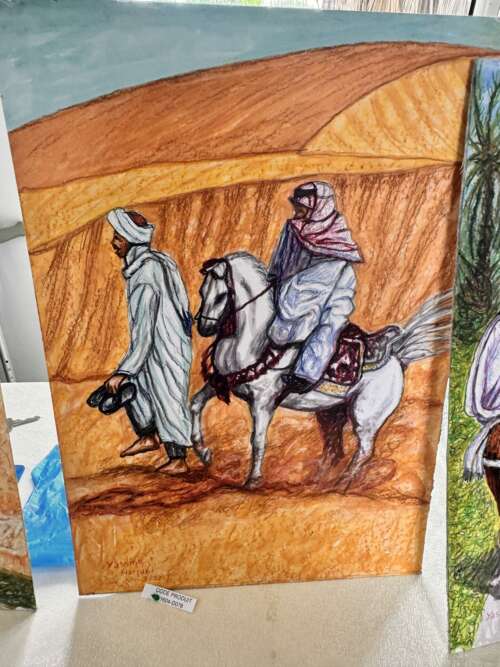 Tableau tissé « Cavalier du désert »
