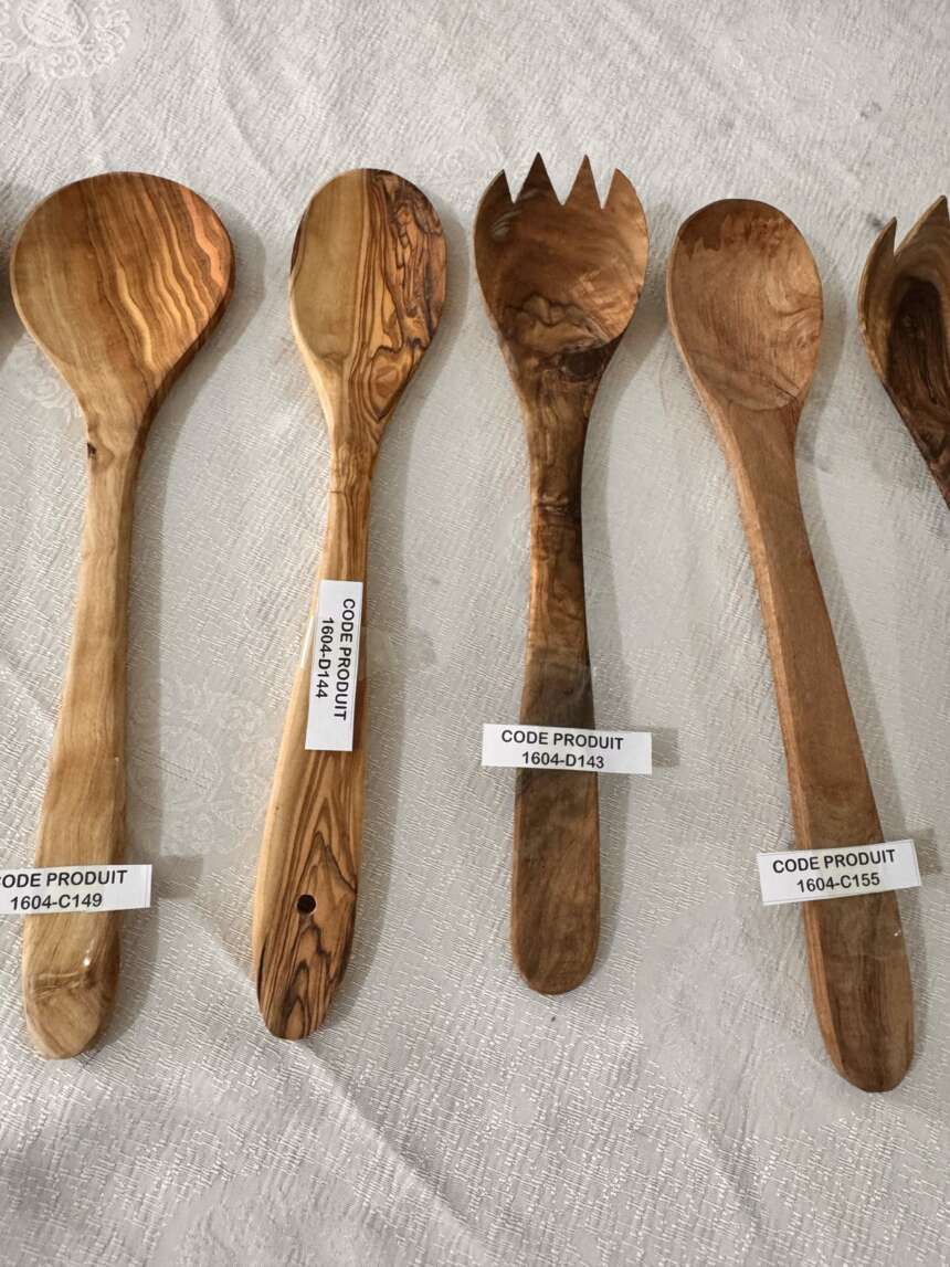Fourchette à salade en bois d'olivier