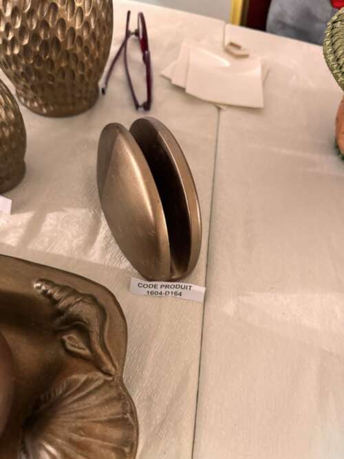 Coupe décorative en céramique bronze