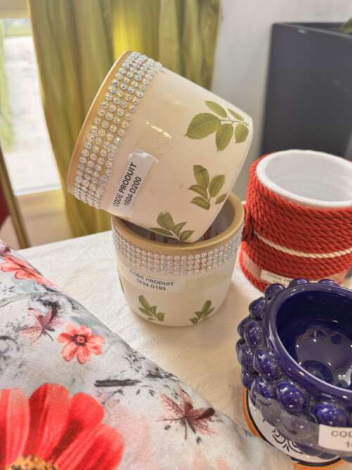 Cache-pots en céramique peints (lot)